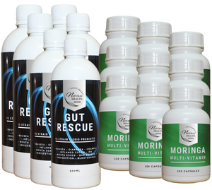 Family Month Pack : 6 x Gut Rescue Plus 9 x  Moringa Capsules (120)