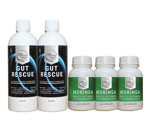 My Month Pack: 2 x Gut Rescue Plus 3 x  Moringa Capsules (120)